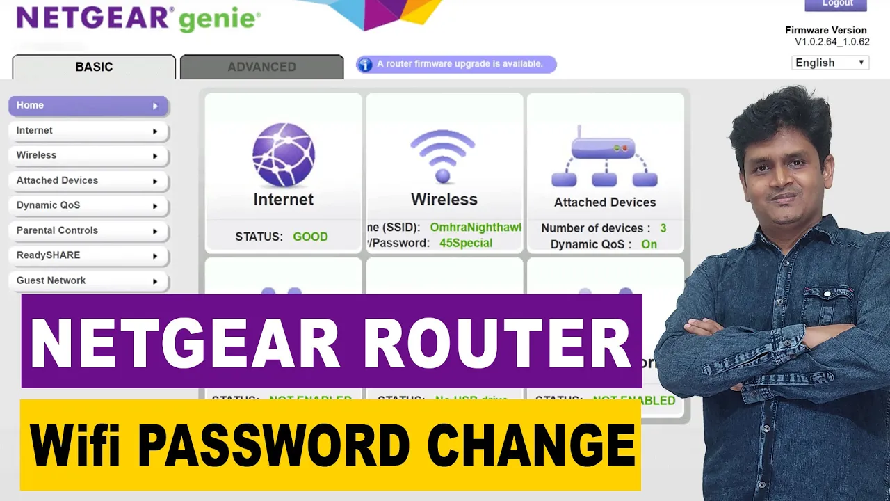 netgear router wifi password change